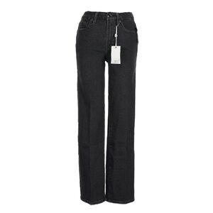 Good American Good Legs Straight Jeans Black Size 0/25 High Rise Stretch NWT